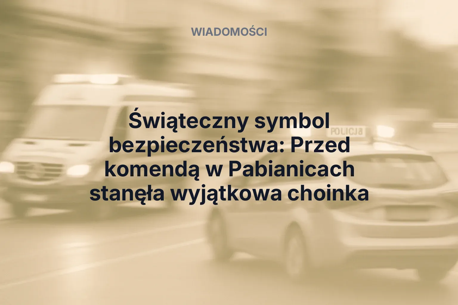 Miniatura: Świąteczny symbol bezpieczeństwa: Przed komendą w Pabianicach stanęła wyjątkowa choinka