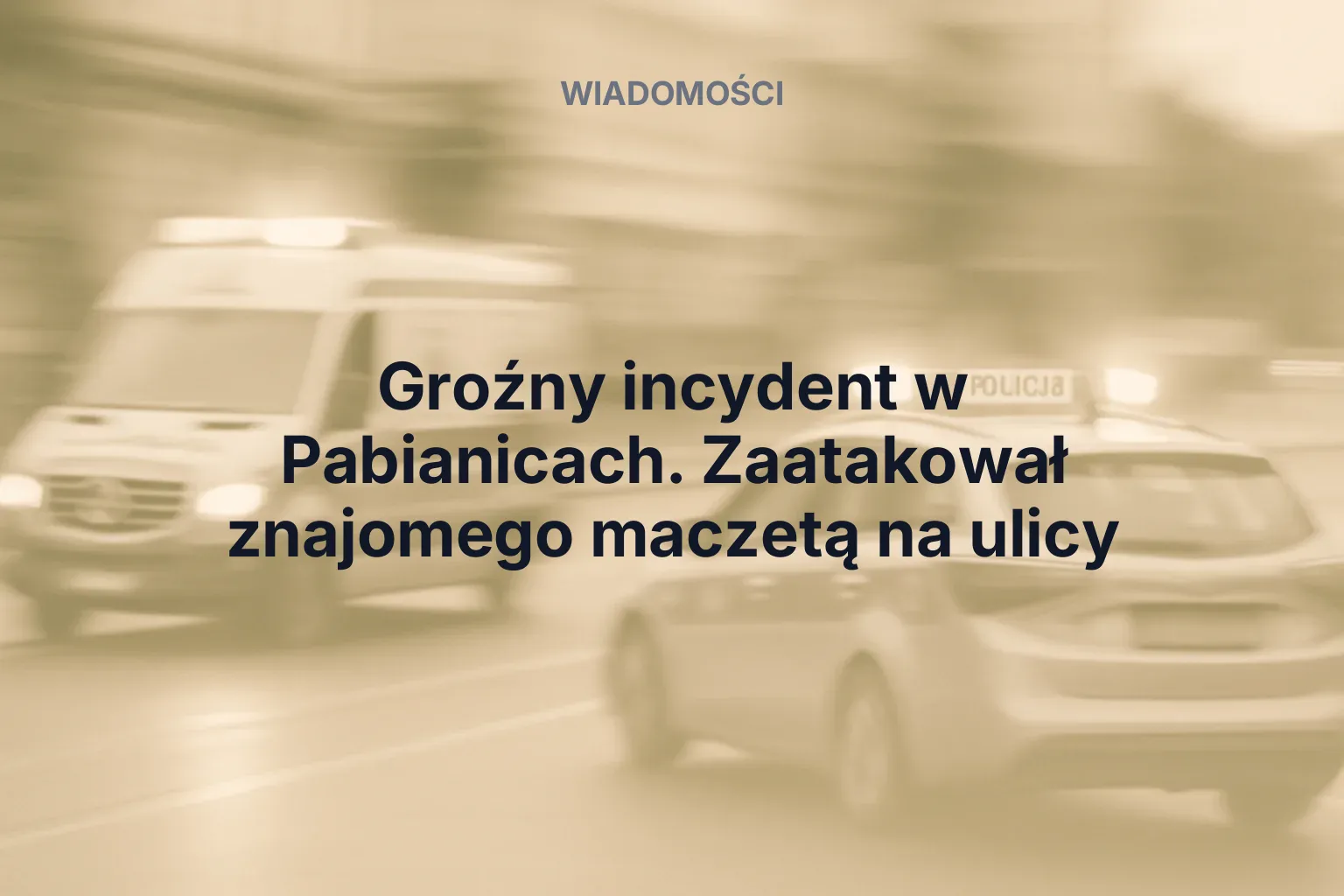 Miniatura: Groźny incydent w Pabianicach. Zaatakował znajomego maczetą na ulicy