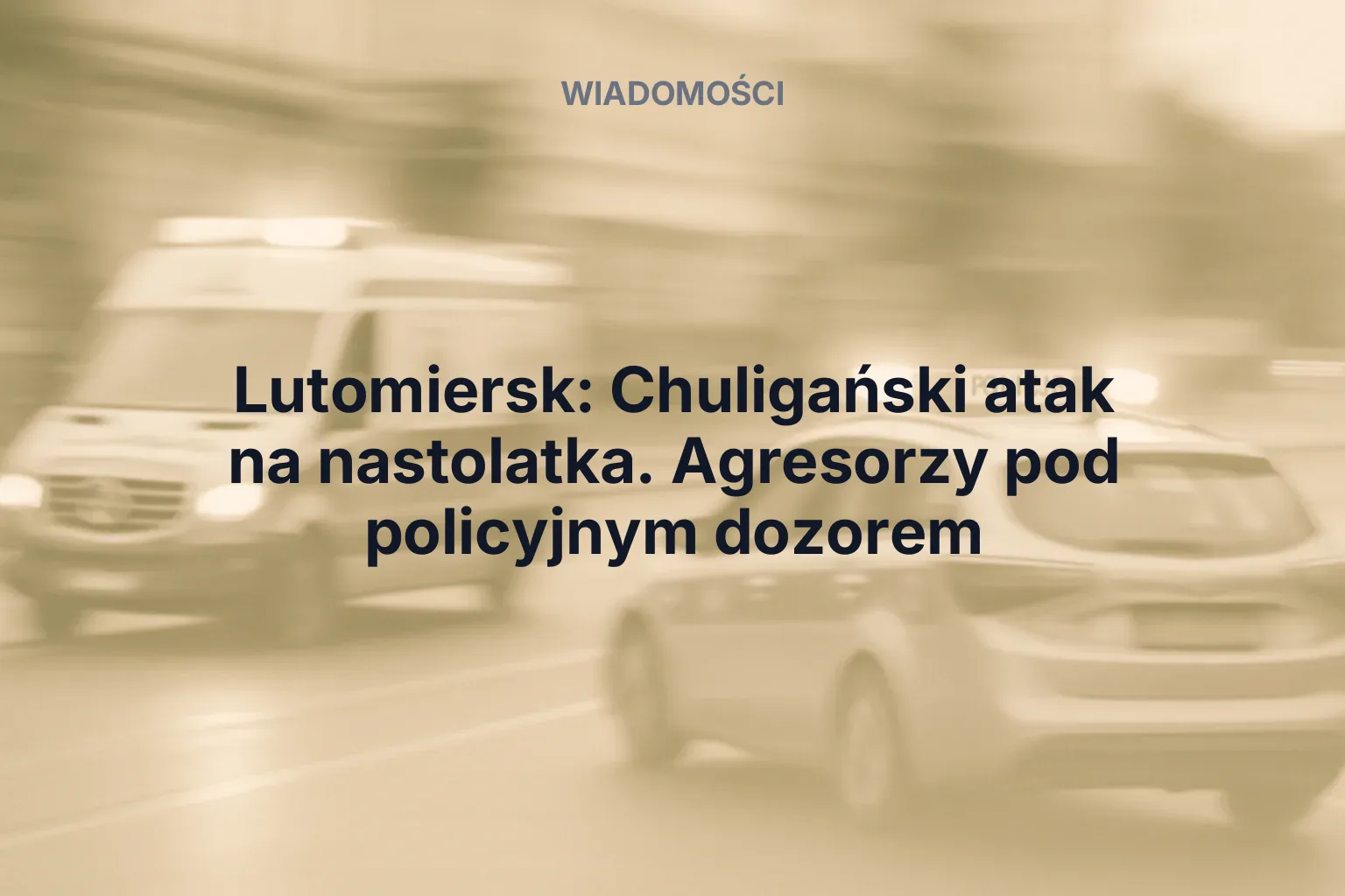 Artykuł: Lutomiersk: Chuligański atak na nastolatka. Agresorzy pod policyjnym dozorem