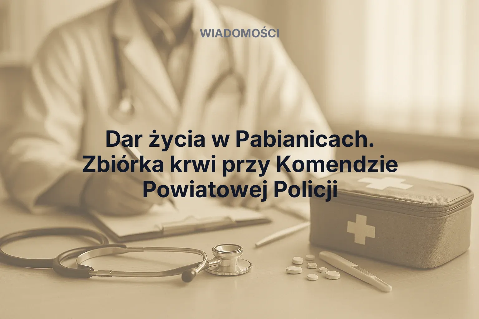 Miniatura: Dar życia w Pabianicach. Zbiórka krwi przy Komendzie Powiatowej Policji