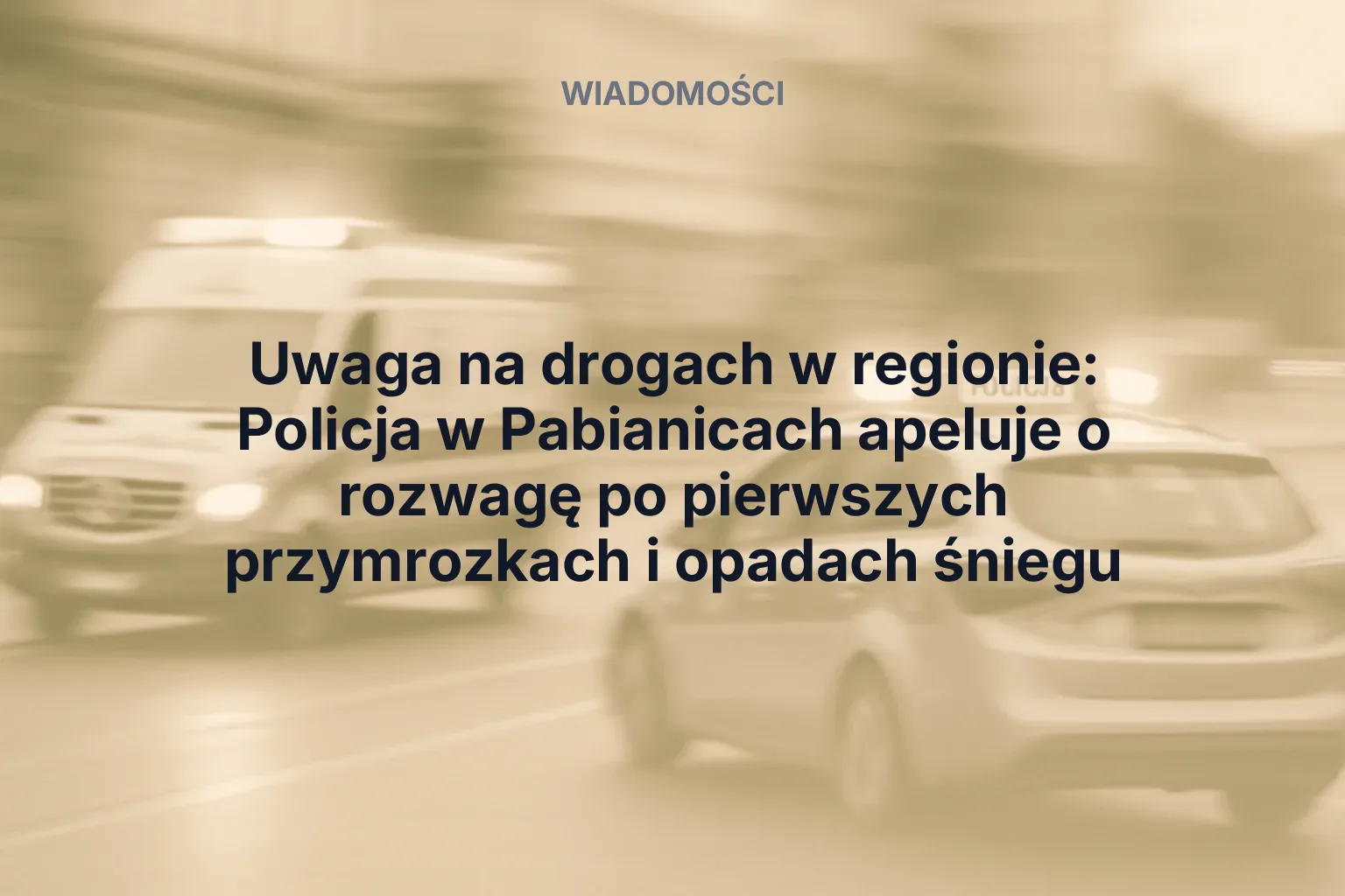 Artykuł: Uwaga na drogach w regionie: Policja w Pabianicach apeluje o rozwagę po pierwszych przymrozkach i opadach śniegu