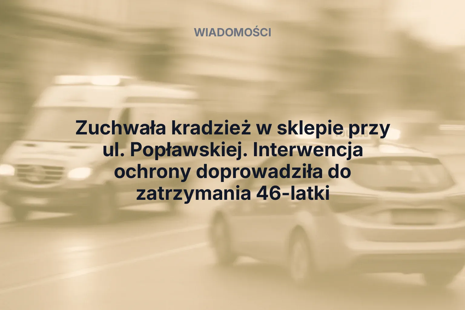 Zuchwała kradzież w sklepie przy ul. Popławskiej. Interwencja ochrony doprowadziła do zatrzymania 46-latki