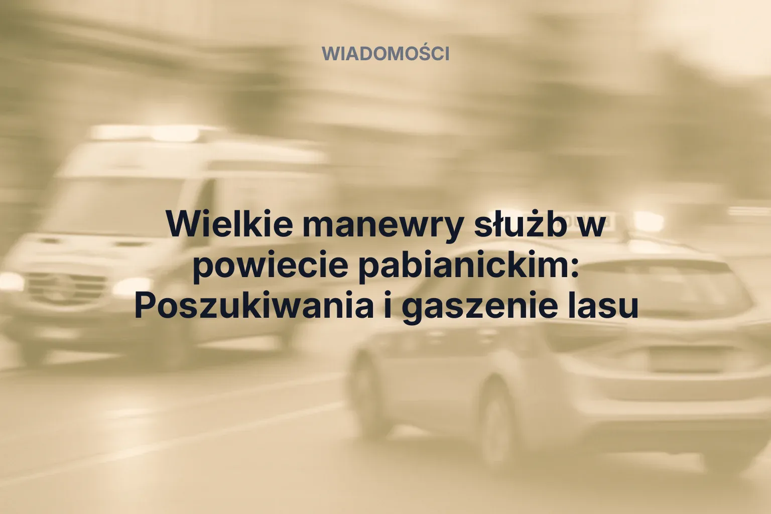 Artykuł: Wielkie manewry służb w powiecie pabianickim: Poszukiwania i gaszenie lasu